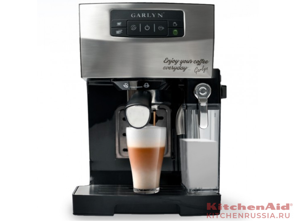 Кофеварка рожковая garlyn barista compact. Кофеварка Garlyn l70. Кофемашина Гарлин л70 размер рожка. Контейнер для молока кофемашина Garlyn.