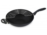 Сковорода-вок из алюминия со стеклянной крышкой и двумя ручками, 32 см, Черная Swiss Diamond XD Classic+ Induction