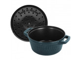 Кокот Staub круглый, 24 см, 4,25 л, Морская волна