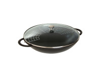 Вок Staub со стеклянной крышкой,  37 см, 5,7 л, черный (Уценка)