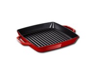 Сковорода-гриль Staub квадратная с 2 ручками, 28х28 см, вишневая (Уценка)