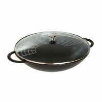 Вок Staub со стеклянной крышкой,  37 см, 5,7 л, черный (Уценка)
