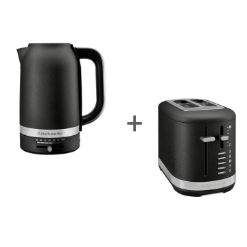 Набор для завтрака: Электрочайник KitchenAid 5KEK1701EBK 1,7 л. Чугун, Тостер KitchenAid 5KMT2109EBK, Чугун