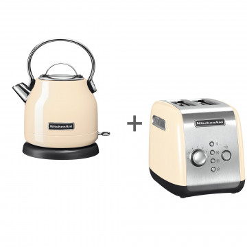 Набор завтрак KitchenAid чайник 5KEK1222EAC + тостер 5KMT221EAC Кремовый