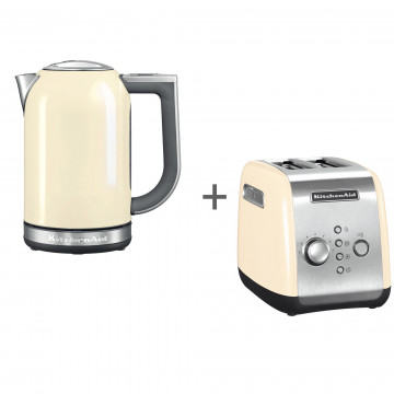 Набор завтрак KitchenAid чайник 5KEK1722EAC + тостер 5KMT221EAC, Кремовый
