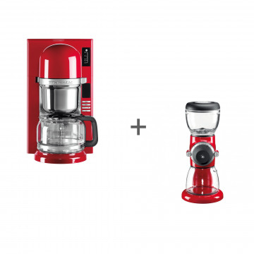 Набор завтрак KitchenAid кофеварка 5KCM0802EER + кофемолка 5KCG0702EER Красный