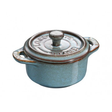 Мини-кокот Staub круглый, 10 см, античный бирюзовый