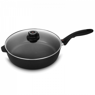 Алюминиевый сотейник c алмазным покрытием и стеклянной крышкой 4.2 л, 28 см, Черный Swiss Diamond XD Classic+