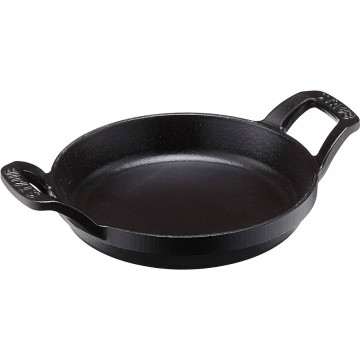 Сковорода Staub круглая, 16 см, с двумя ручками, черная