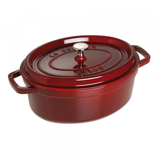 Кокот Staub чугунный, 33 см, 6,7 л, гранатовый
