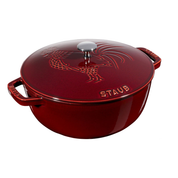 Кокот Staub "Петух", 24 см, 3,6 л, гранатовый