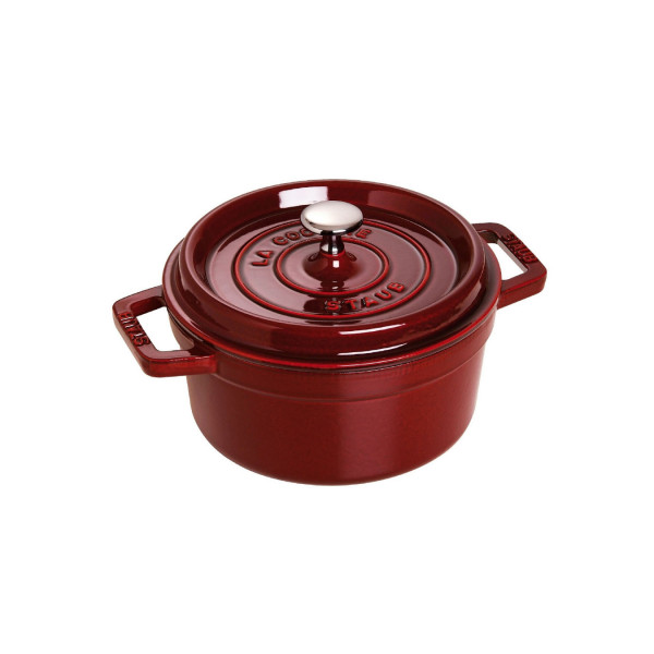 Кокот Staub круглый, 20 см, 2,2 л, гранатовый