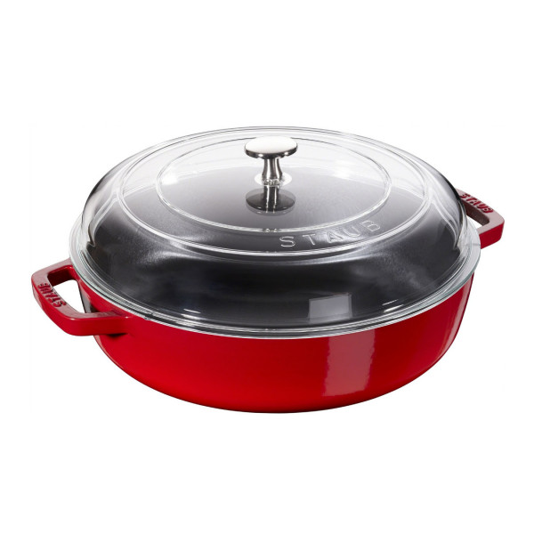 Сотейник Staub со стеклянной крышкой, 26 см, вишневый