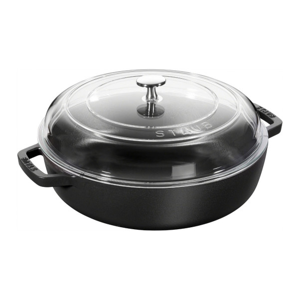 Сотейник Staub со стеклянной крышкой, 26 см, черный