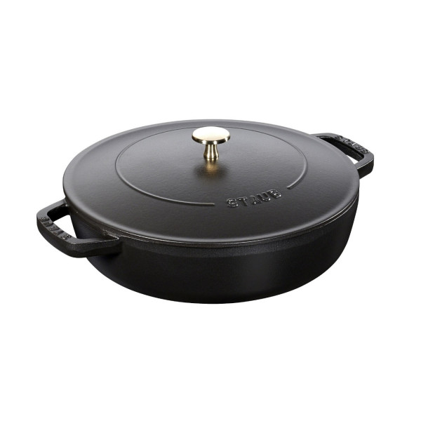Сотейник Staub "чистера" с чугунной  крышкой, 28 см,3,7 л черный