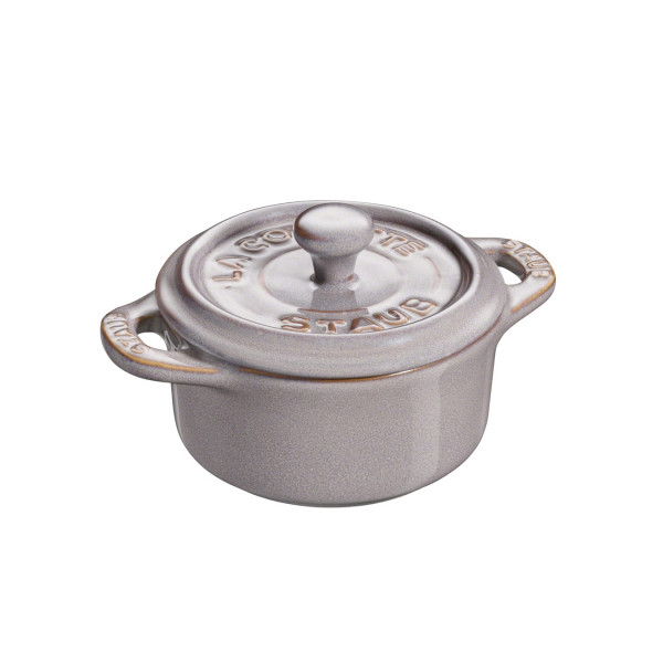 Мини-кокот Staub круглый, 10 см, античный серый