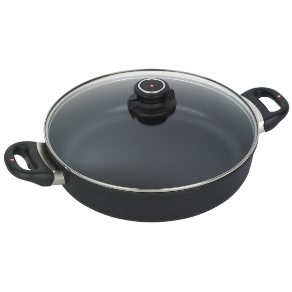 Алюминиевый сотейник c алмазным покрытием, стеклянной крышкой и двумя ручками, 3 л, 24 см, Черный Swiss Diamond XD Classic+ Induction