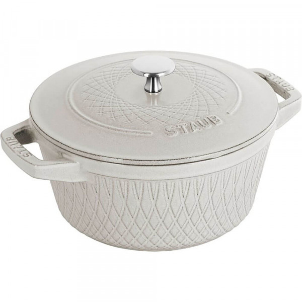 Кокот Staub круглый, 24 см, 4,25 л, белый трюфель